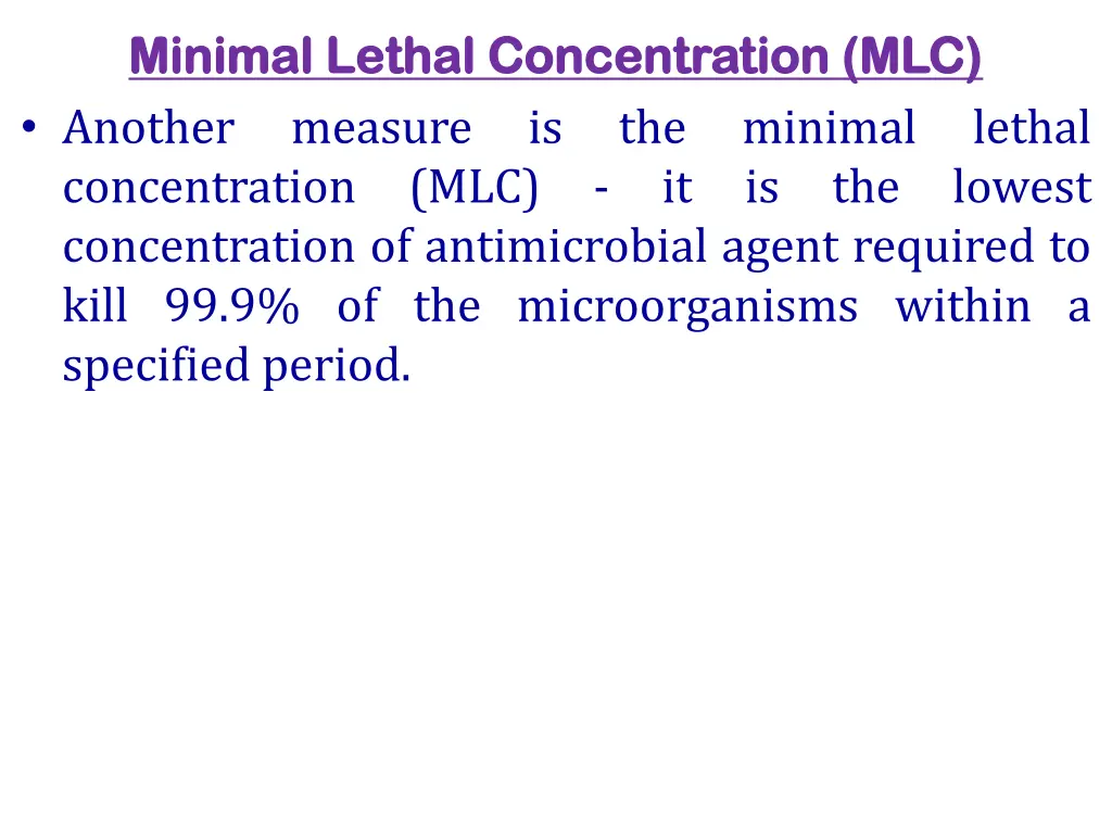 minimal lethal concentration mlc minimal lethal