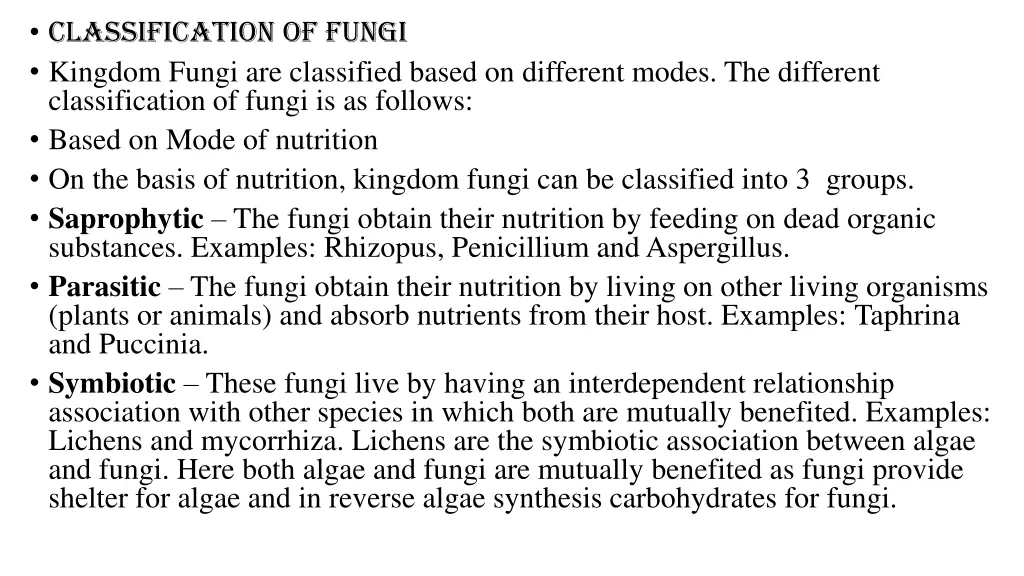 classification of fungi kingdom fungi