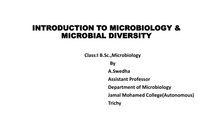 introduction to microbiology introduction