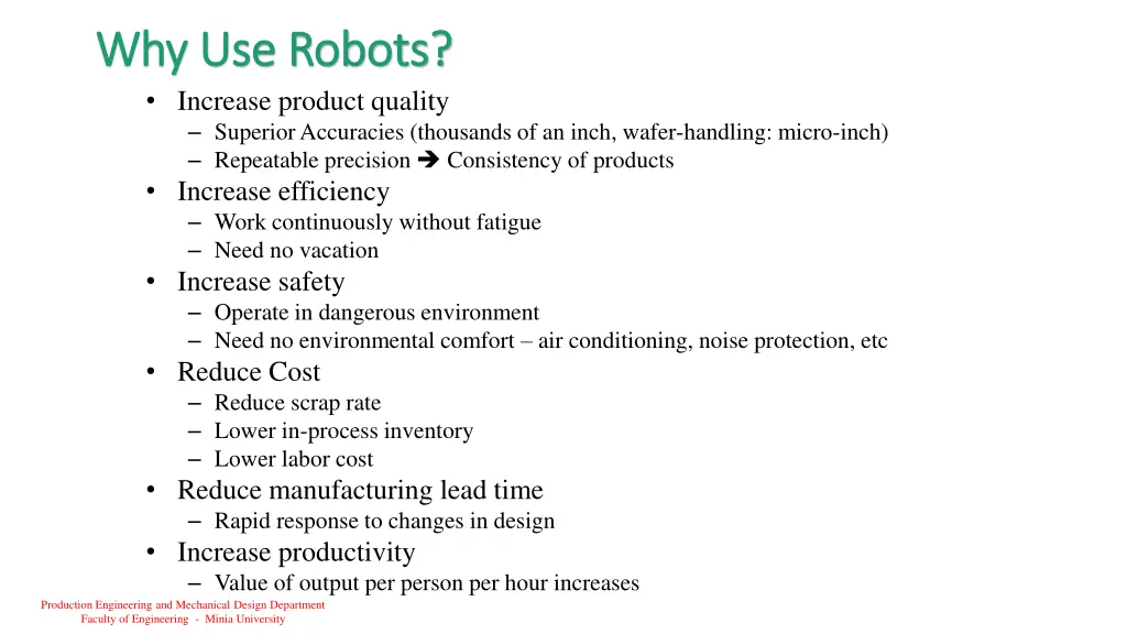 why use robots why use robots increase product