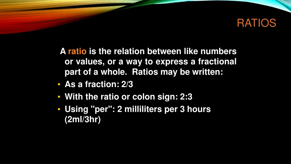 ratios