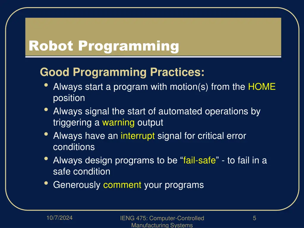 robot programming