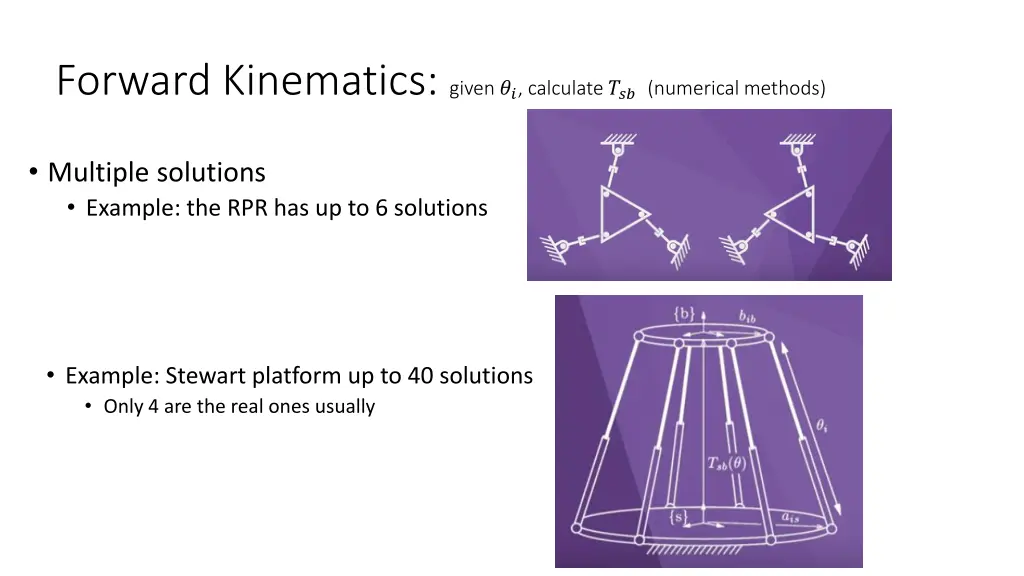 forward kinematics given calculate numerical