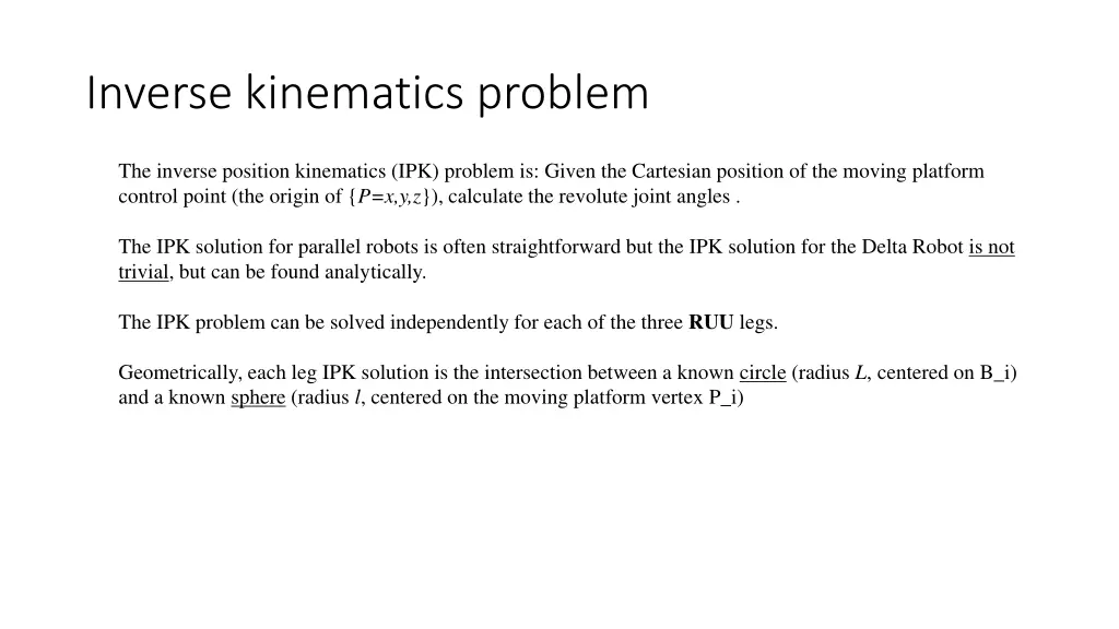 inverse kinematics problem