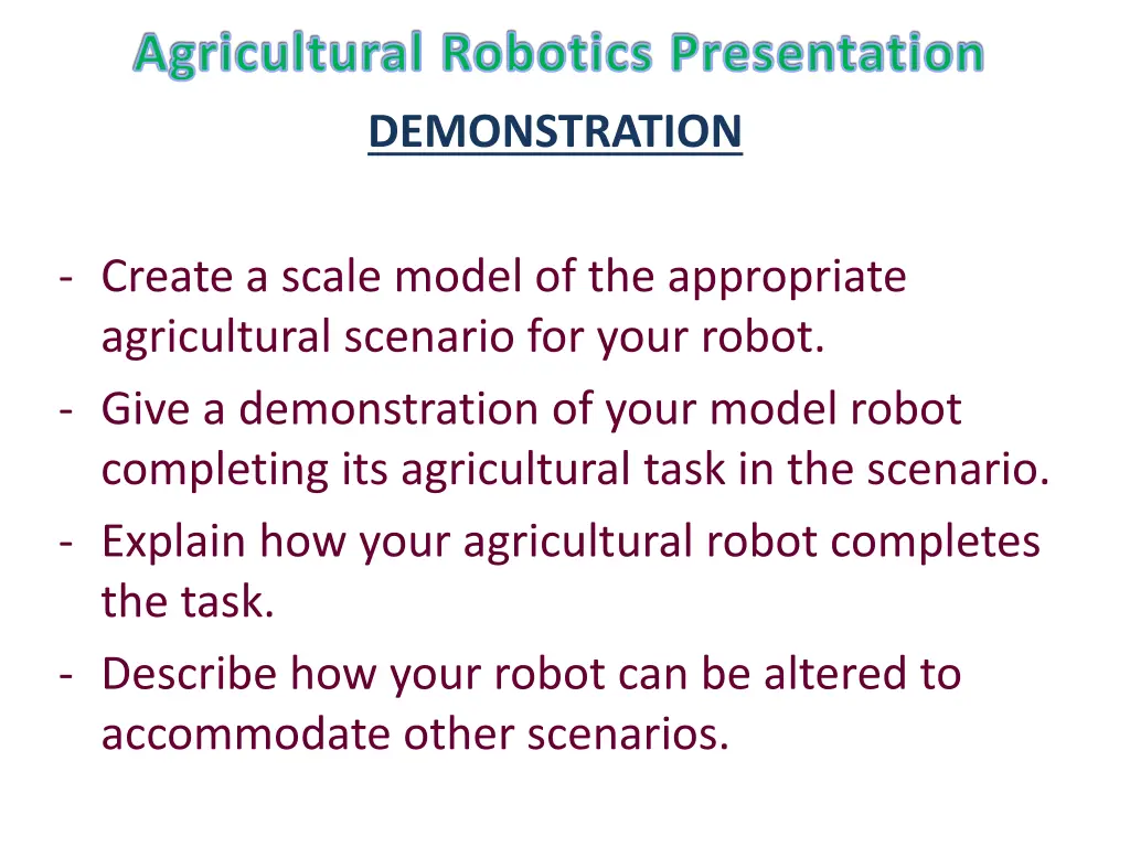 agricultural robotics presentation demonstration