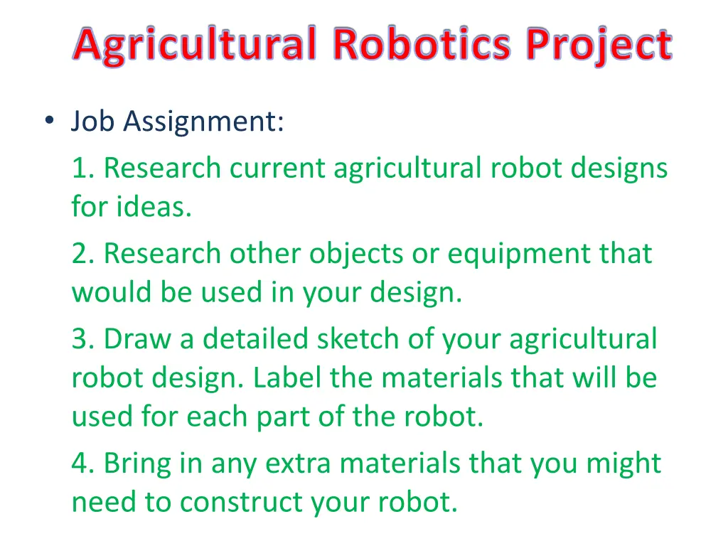 agricultural robotics project 1