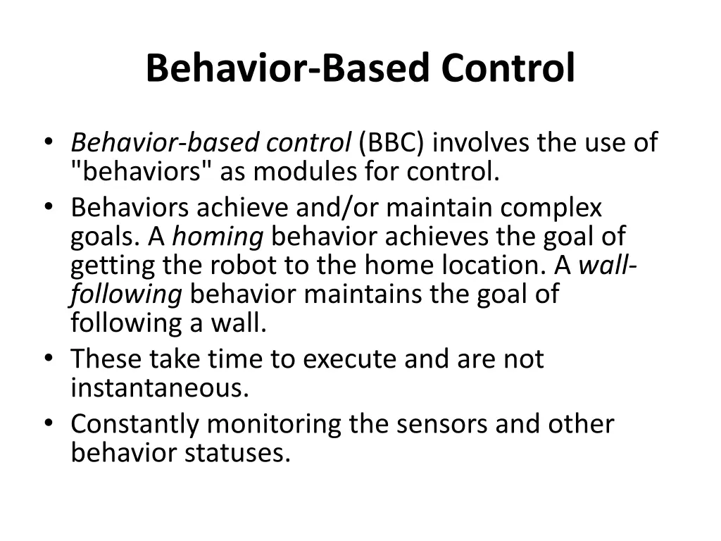 behavior based control