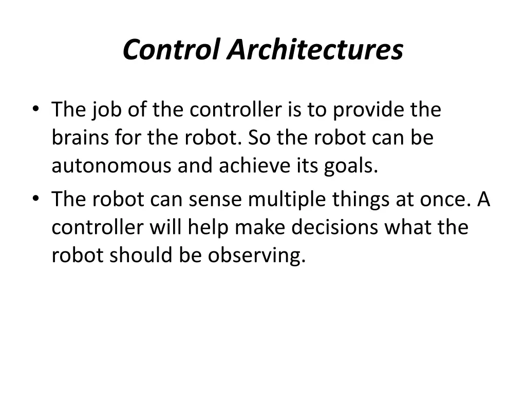 control architectures