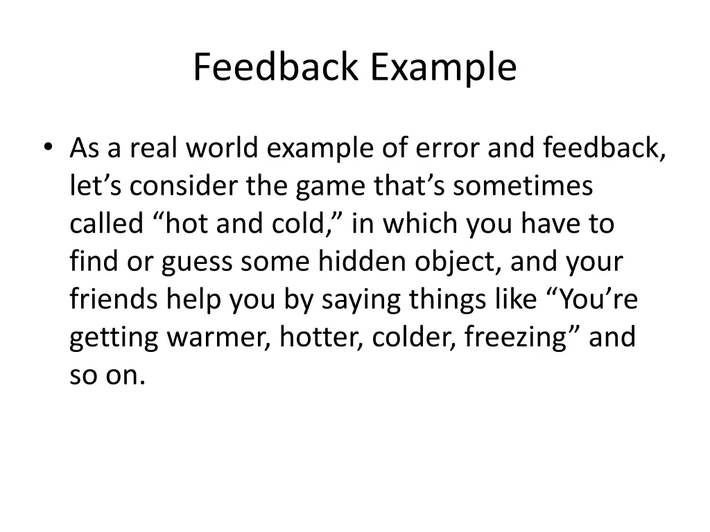 feedback example