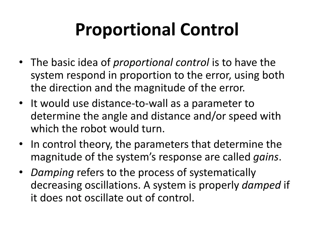 proportional control