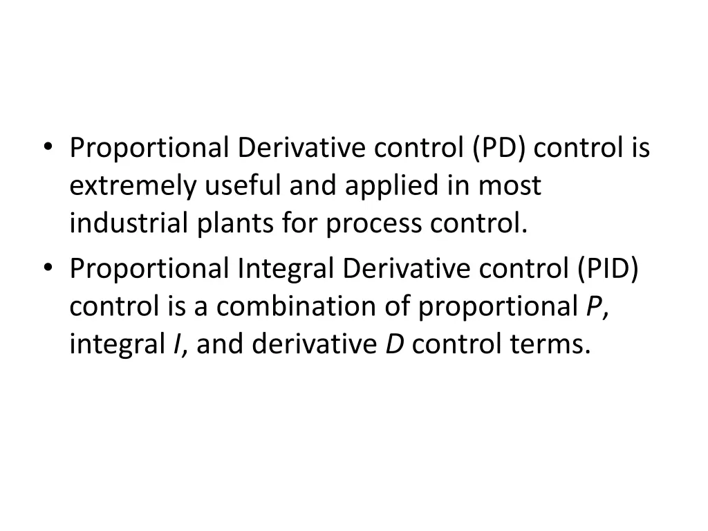 proportional derivative control pd control