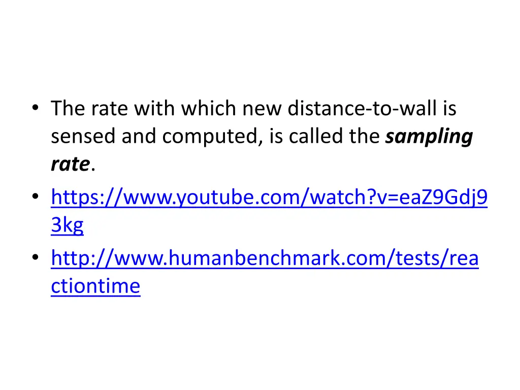 the rate with which new distance to wall