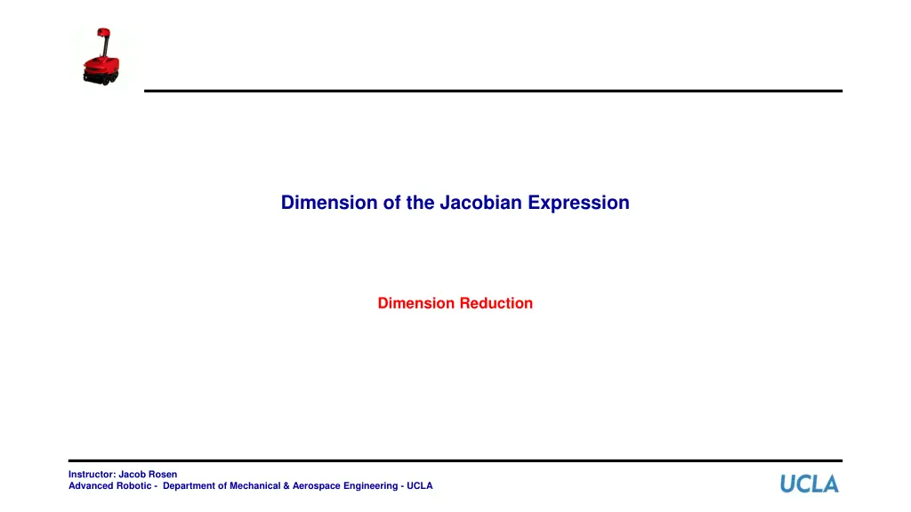 dimension of the jacobian expression