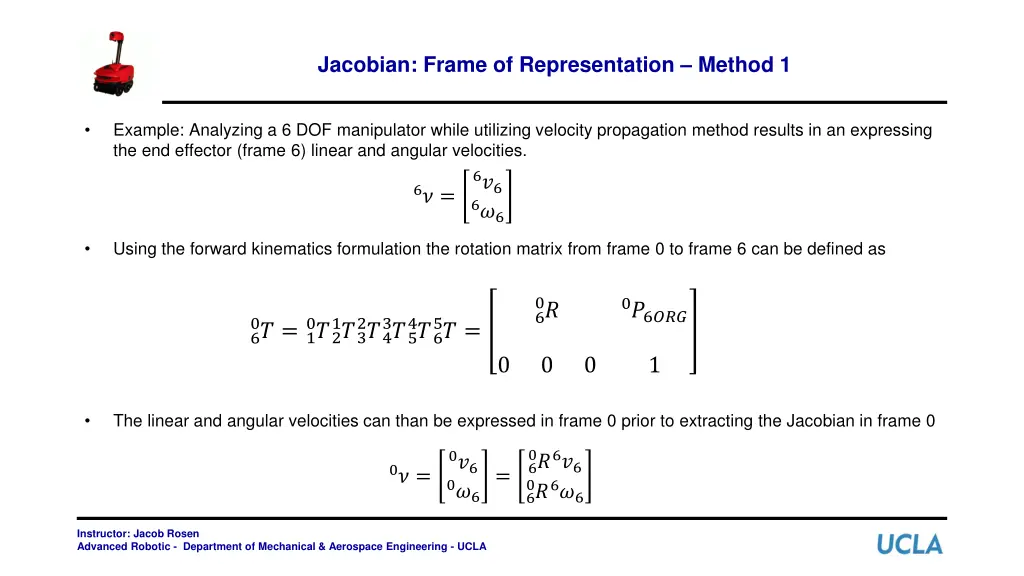 jacobian frame of representation method 1 1