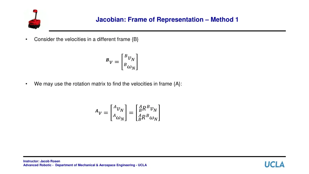 jacobian frame of representation method 1