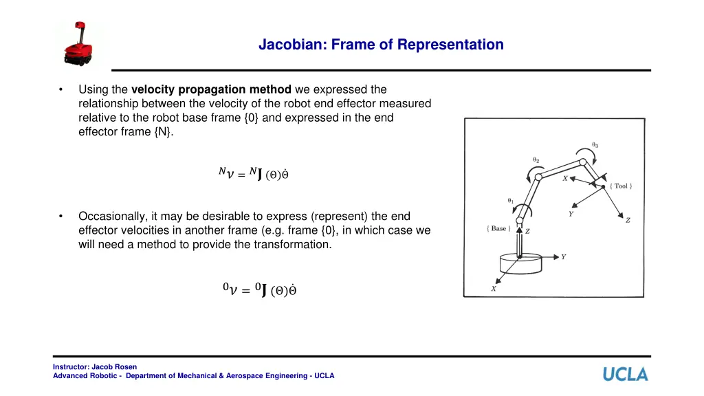 jacobian frame of representation