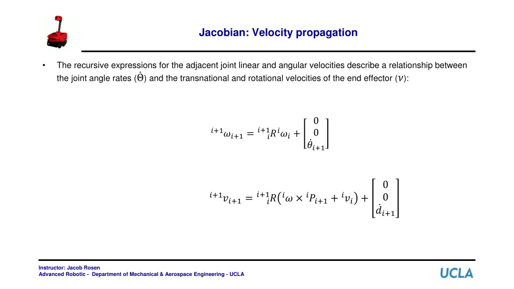 jacobian velocity propagation