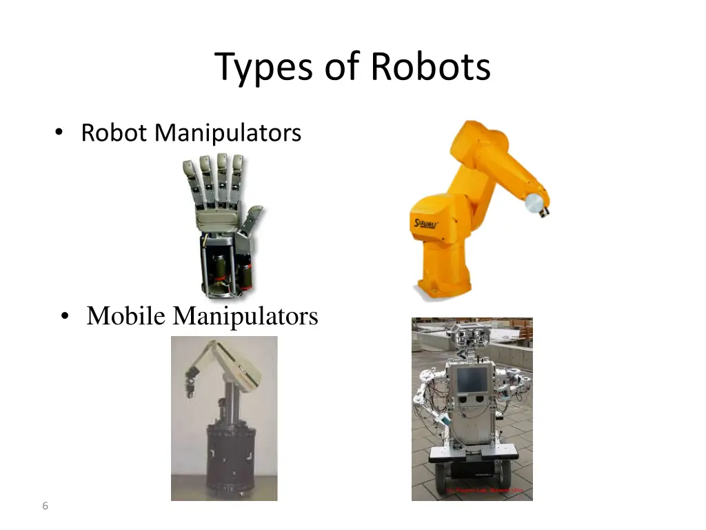 types of robots