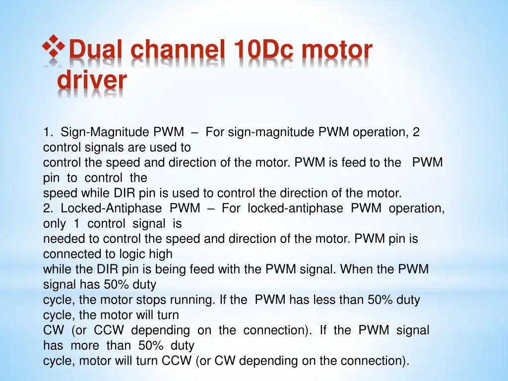 dual channel 10dc motor driver