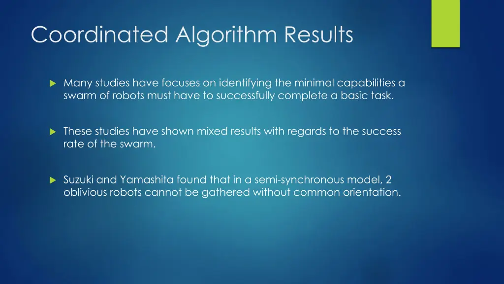 coordinated algorithm results