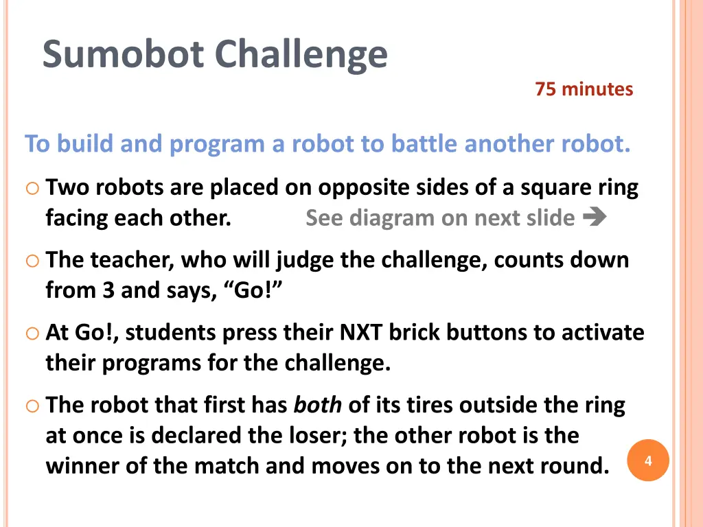 sumobot challenge 1