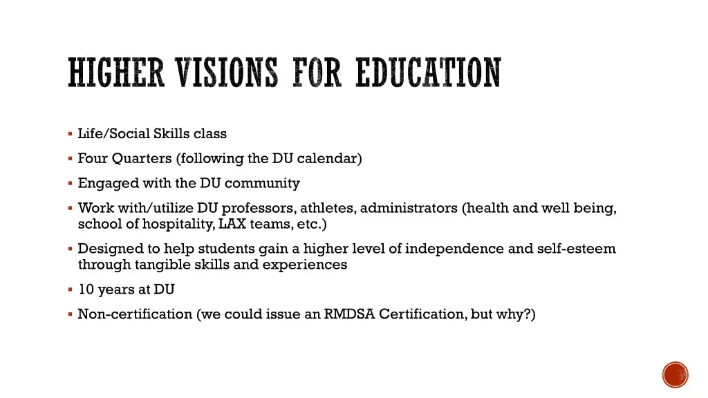 higher visions for education