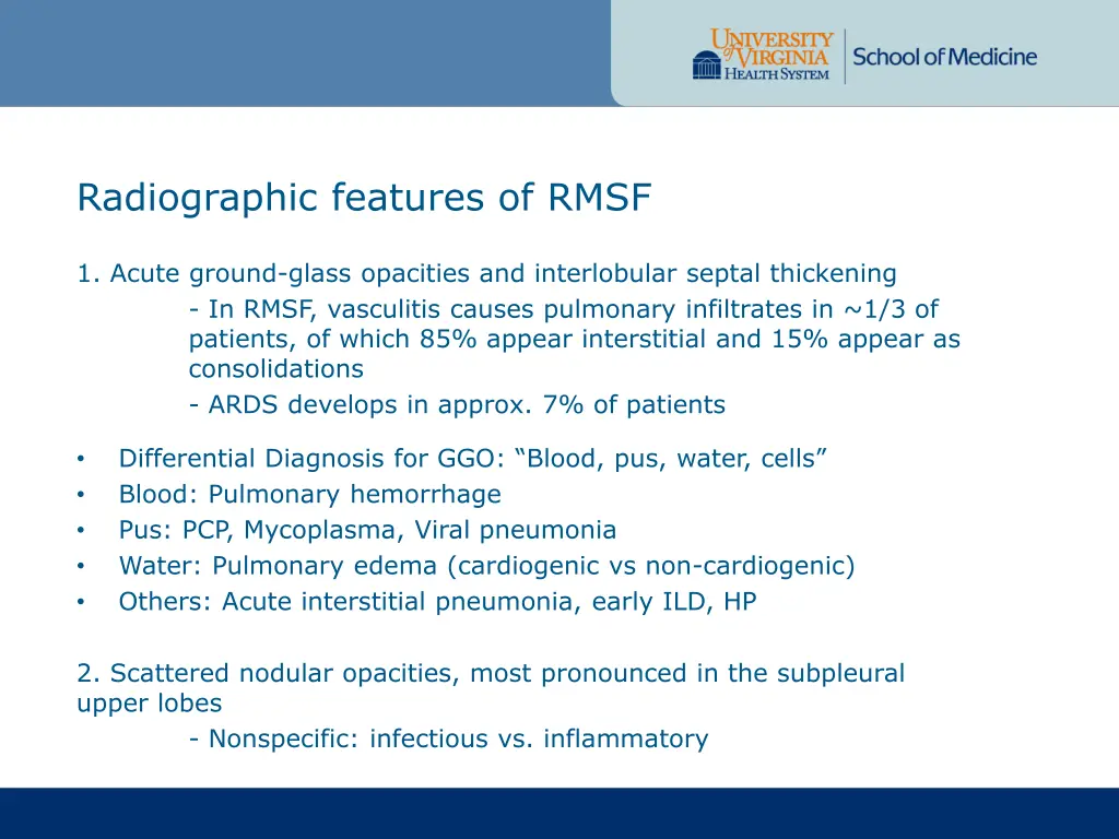 radiographic features of rmsf