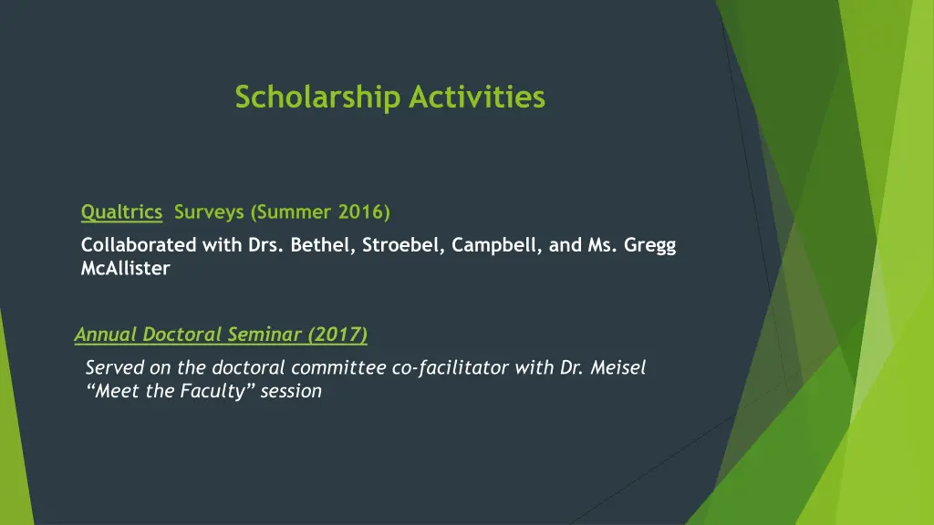 scholarship activities