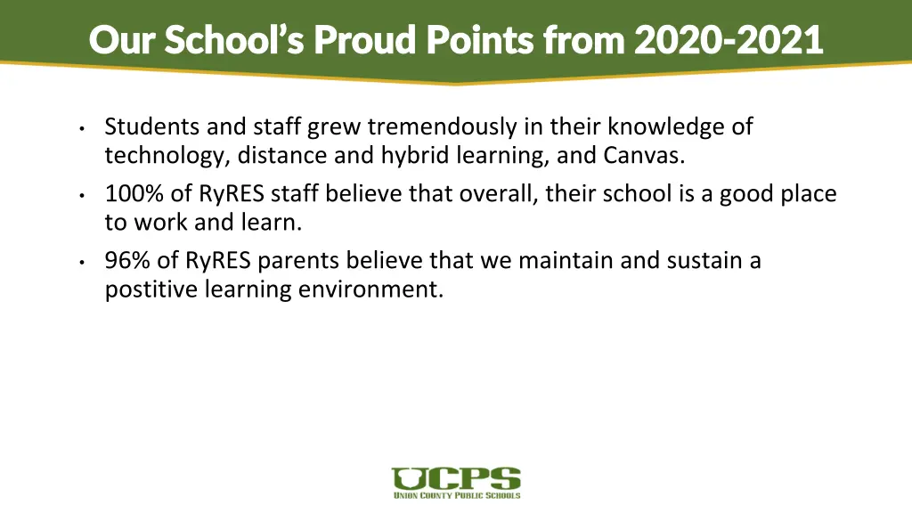 our school s proud points from 2020 our school