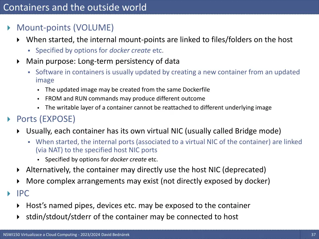 containers and the outside world