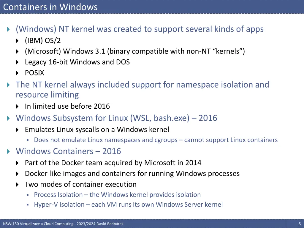 containers in windows