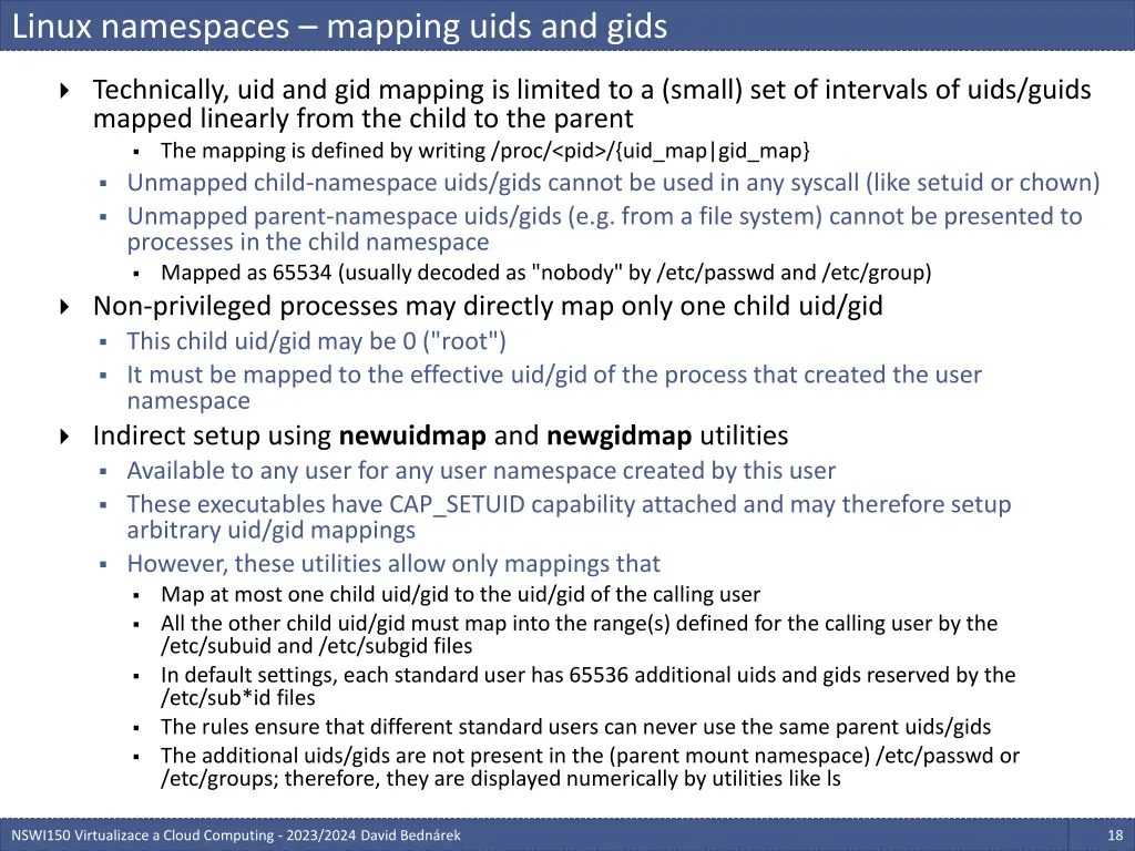 linux namespaces mapping uids and gids