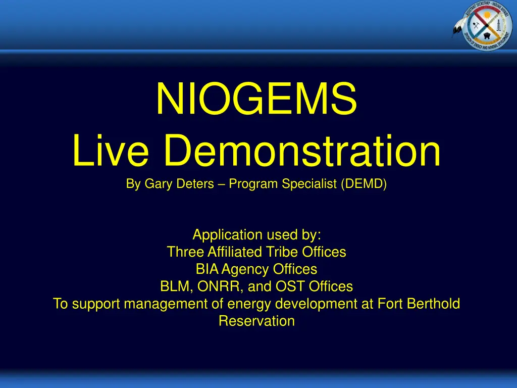 niogems live demonstration by gary deters program