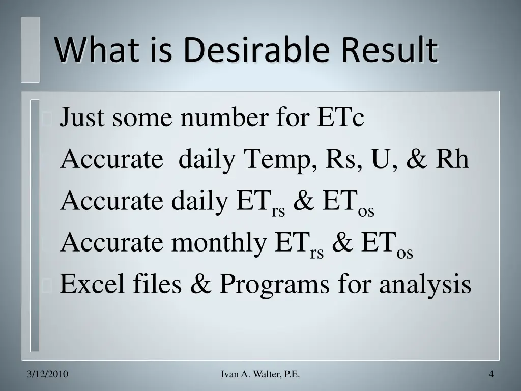 what is desirable result