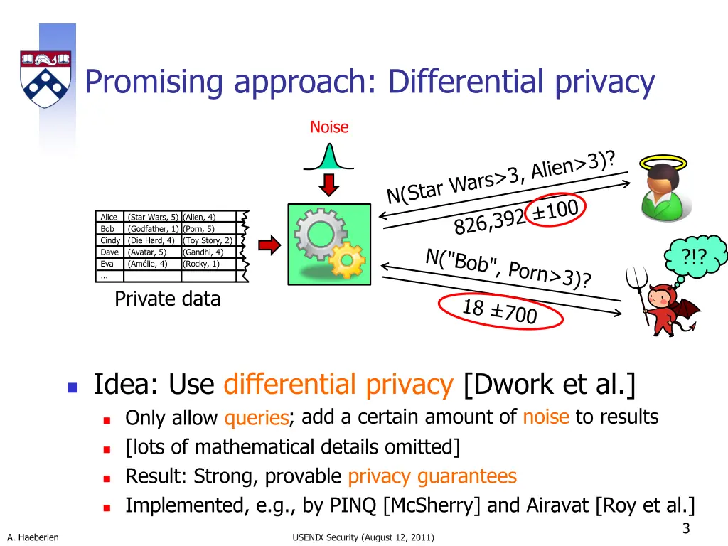 promising approach differential privacy