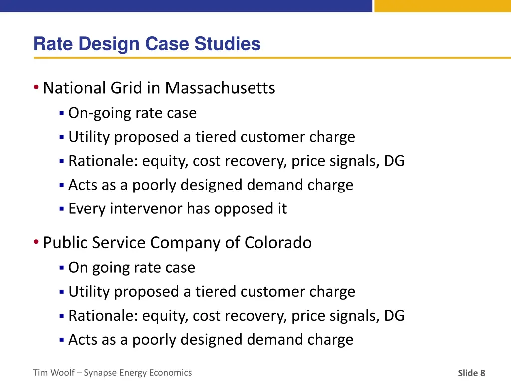 rate design case studies