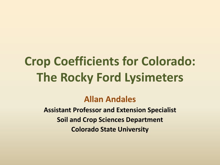 crop coefficients for colorado the rocky ford