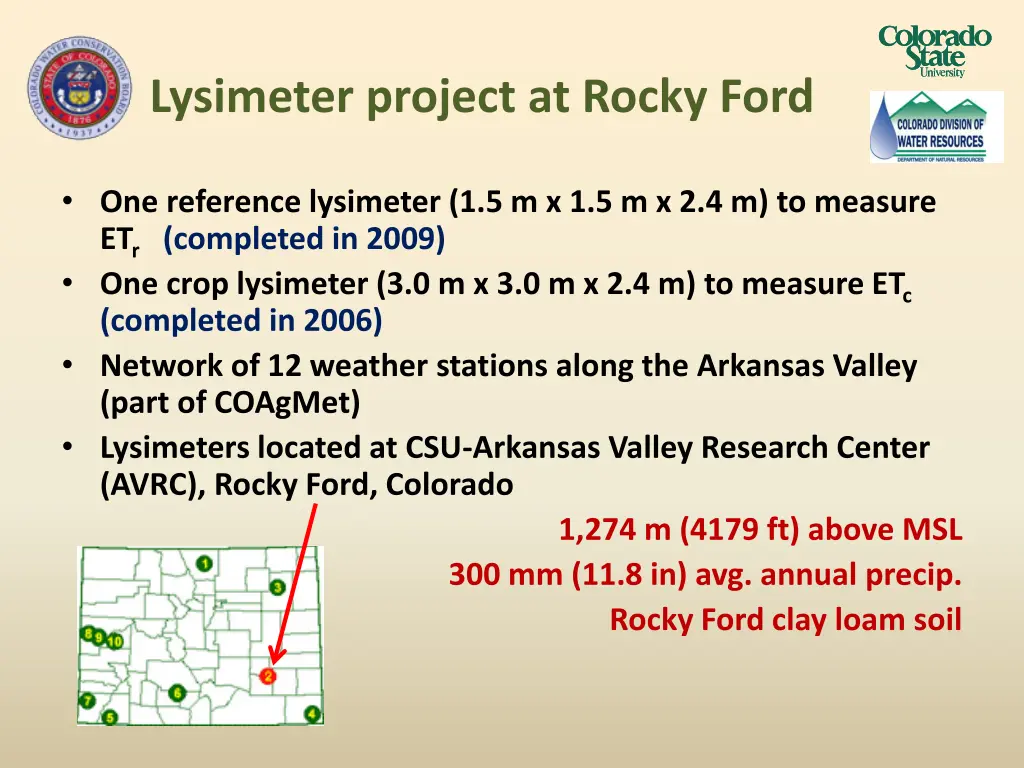 lysimeter project at rocky ford