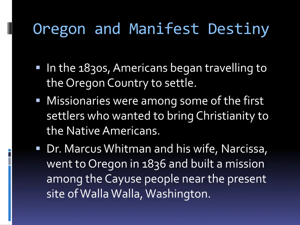 oregon and manifest destiny