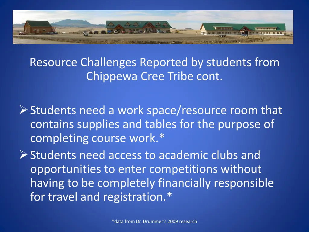 resource challenges reported by students from 1