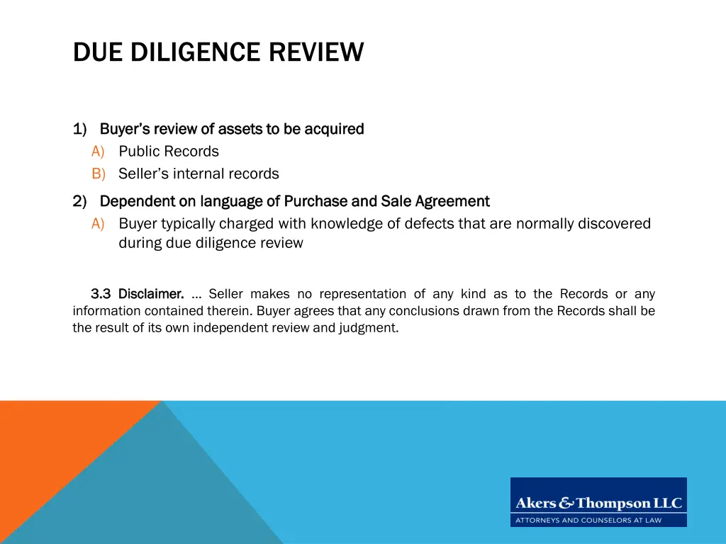 due diligence review