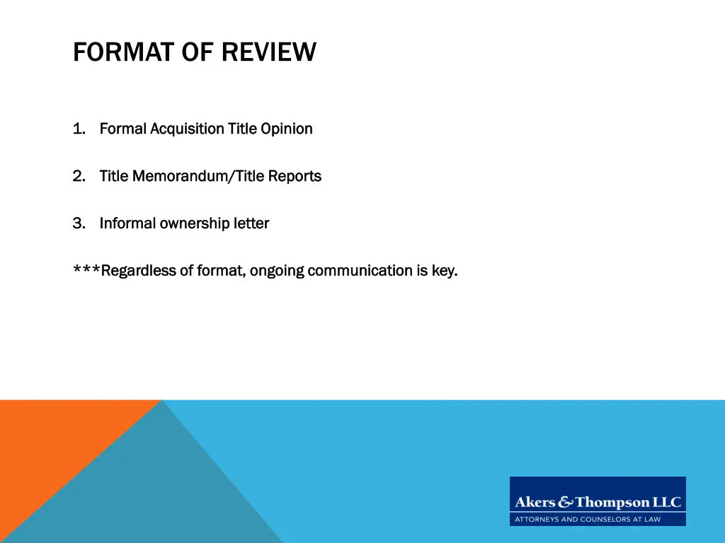 format of review