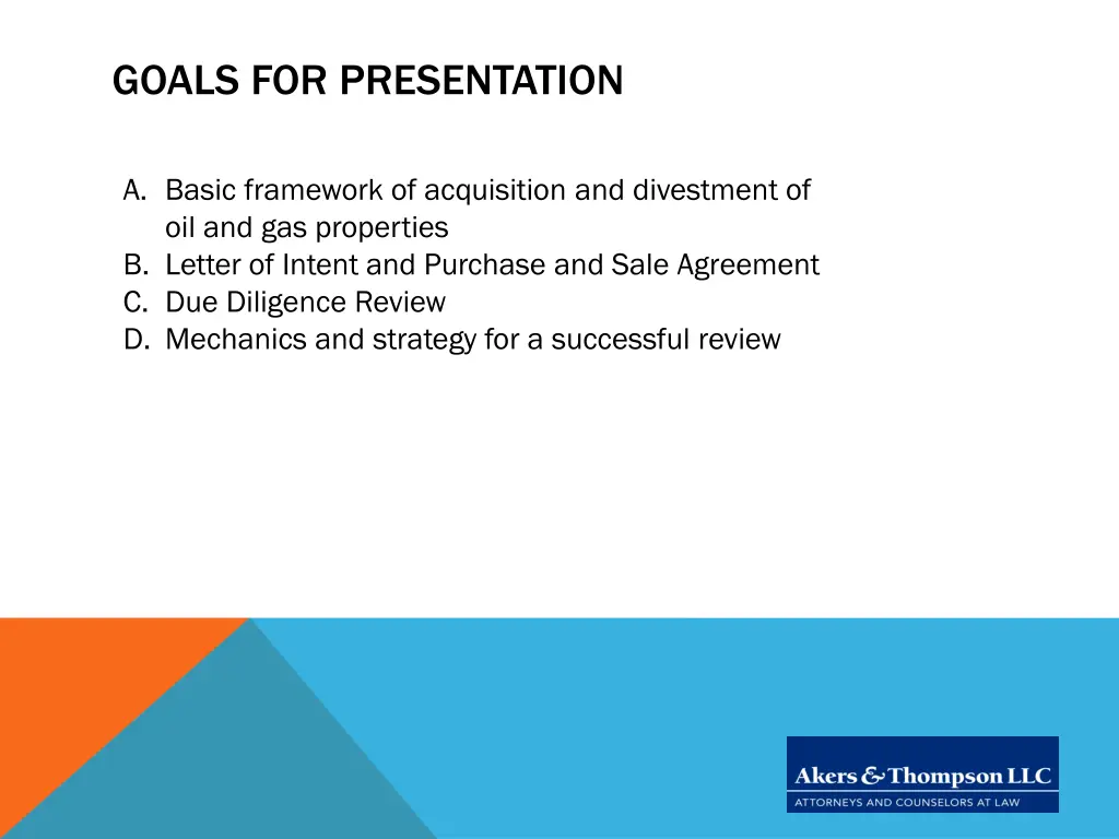 goals for presentation