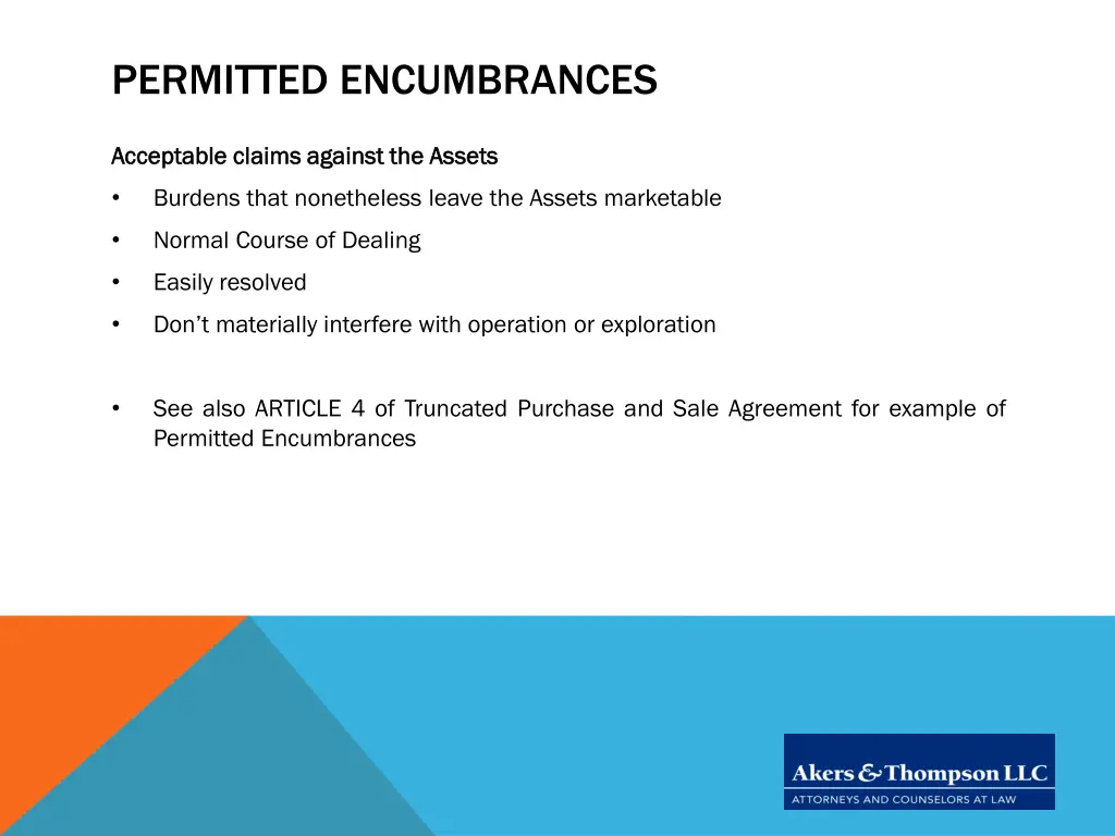 permitted encumbrances