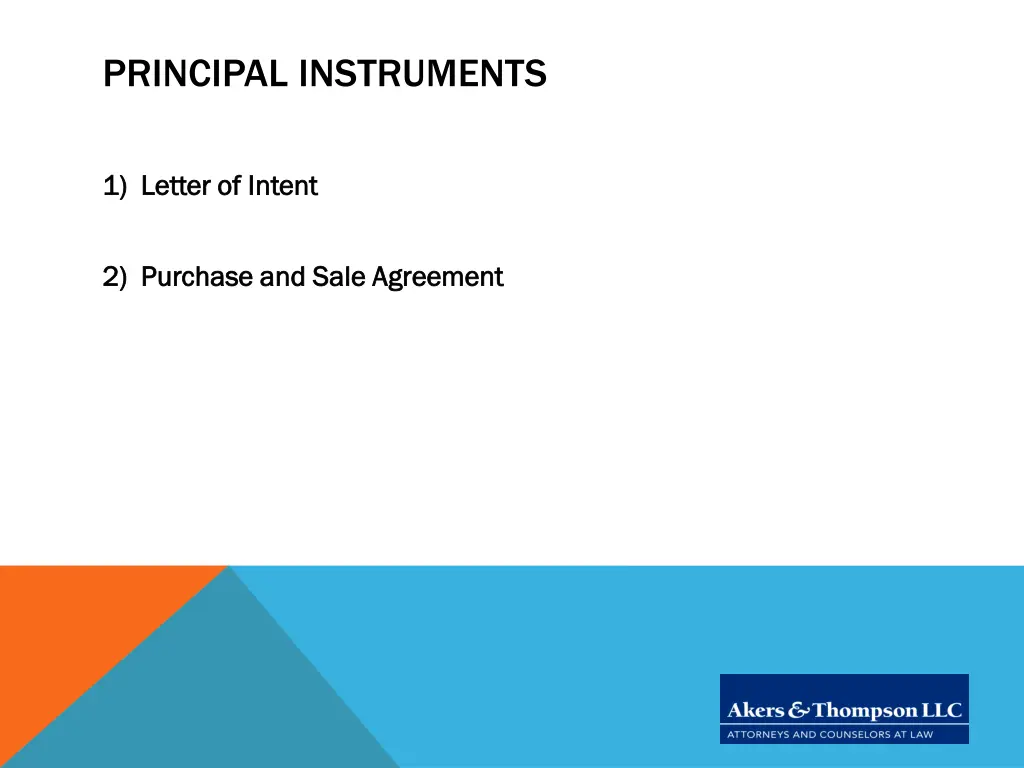 principal instruments