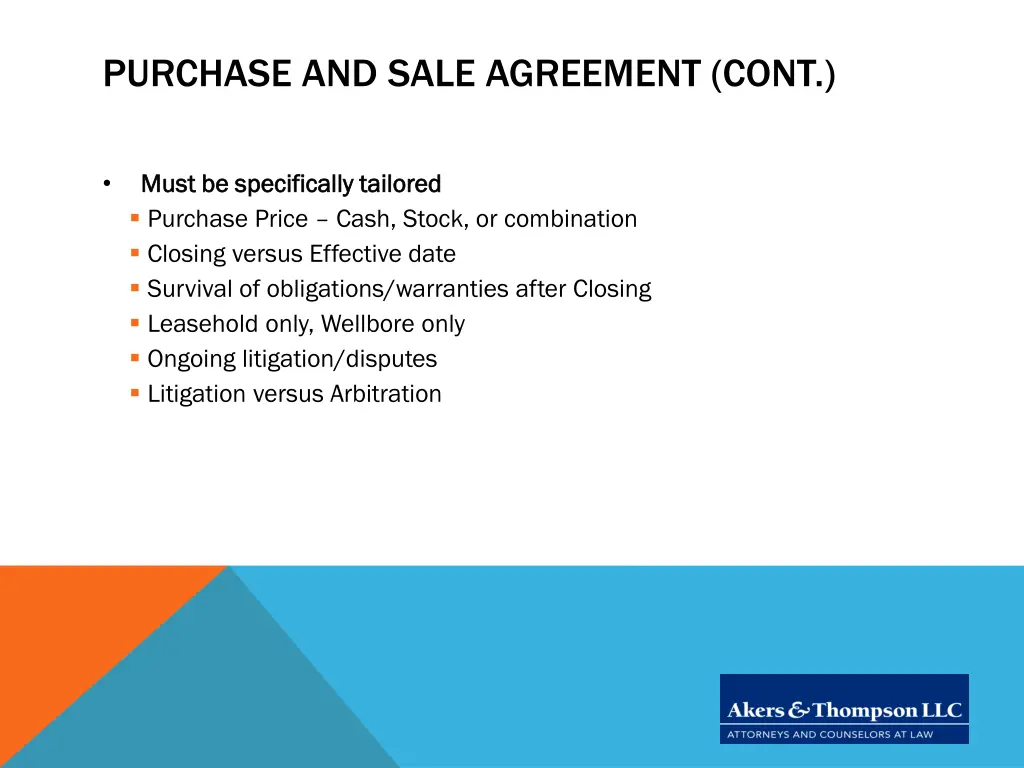 purchase and sale agreement cont