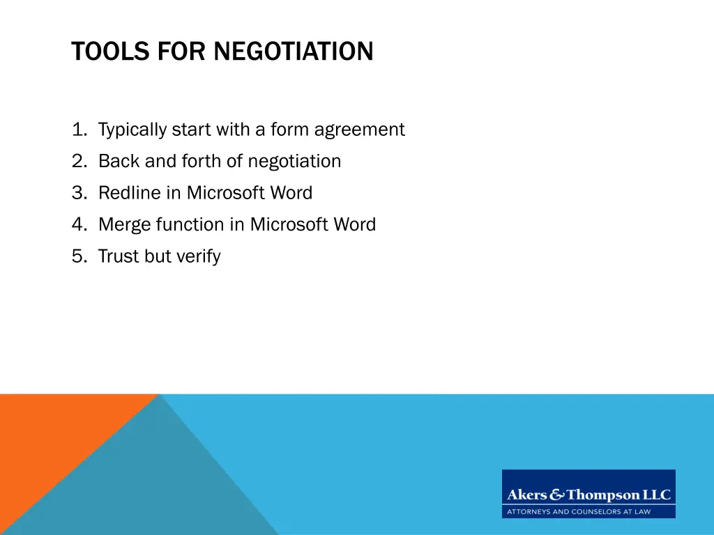 tools for negotiation