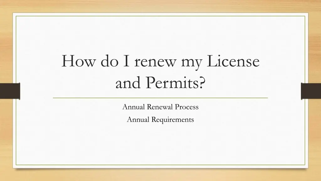 how do i renew my license and permits