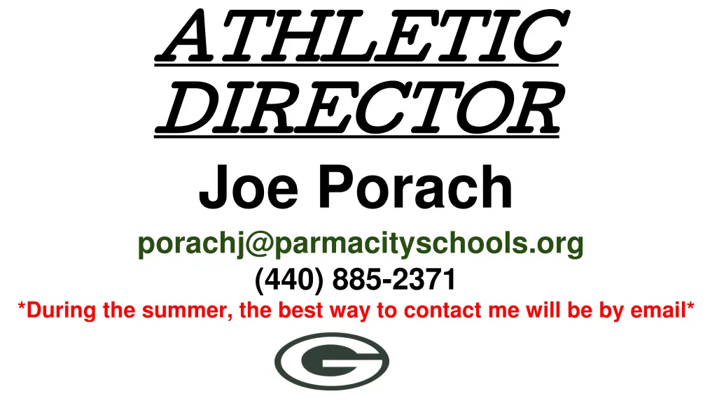 athletic athletic director director joe porach