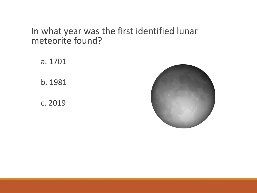 in what year was the first identified lunar